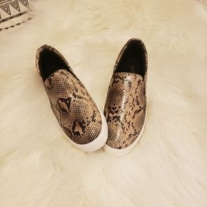 Snake Skin Slip On Sneakers